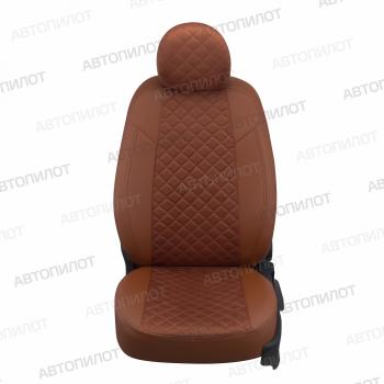 7 999 р. Чехлы на сиденья Алькантара ромб (к. Comfort Luxe экокожа) Автопилот  Уаз Патриот  23632 (2016-2025) 2-ой рестайлинг пикап (коричневый)  с доставкой в г. Таганрог. Увеличить фотографию 3