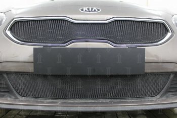 3 099 р. Защитная сетка в бампер (низ, ячейка 3х7 мм) Alfeco Стандарт KIA Ceed 3 CD универсал (2018-2024) (Чёрная)  с доставкой в г. Таганрог. Увеличить фотографию 2