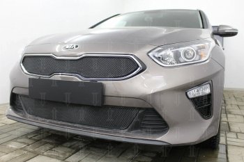 3 099 р. Защитная сетка в бампер (низ, ячейка 3х7 мм) Alfeco Стандарт KIA Ceed 3 CD универсал (2018-2024) (Чёрная)  с доставкой в г. Таганрог. Увеличить фотографию 4