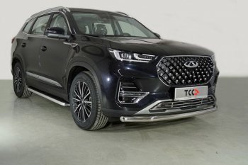 20 899 р. Защита переднего бампера нижняя d60,3 мм ТСС Тюнинг  Chery Tiggo 8 PRO (2021-2025) (нержавейка)  с доставкой в г. Таганрог. Увеличить фотографию 1