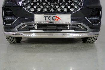 42 949 р. Защита переднего бампера овальная с ДХО 75х42 мм ТСС Тюнинг  Chery Tiggo 8 PRO (2021-2025) (нержавейка)  с доставкой в г. Таганрог. Увеличить фотографию 1