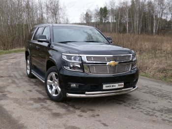 36 999 р. Защита передняя нижняя двойная 76,1*50,8 мм Тюнинг  Chevrolet Tahoe  K2UC (2014-2021) (нержавейка)  с доставкой в г. Таганрог. Увеличить фотографию 1