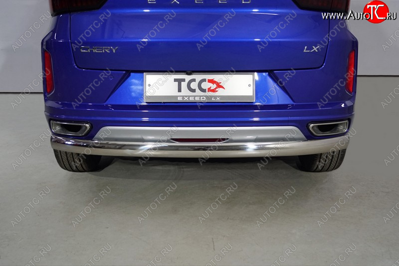 15 599 р. Защита заднего бампера (1.5L Turbo 2WD, овальная, d75х42 мм) TCC  EXEED LX (2021-2025) 1-ый рестайлинг  с доставкой в г. Таганрог