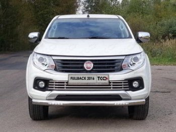 9 349 р. Нижняя декоративная вставка в бампер ТСС Тюнинг  Fiat Fullback (2016-2018) (d 16 мм )  с доставкой в г. Таганрог. Увеличить фотографию 1