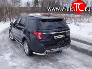 24 949 р. Защита задняя (уголки, нержавейка 76,1 мм) ТСС Тюнинг  Ford Explorer  U502 (2015-2018) 1-ый рестайлинг, 5 дв.  с доставкой в г. Таганрог