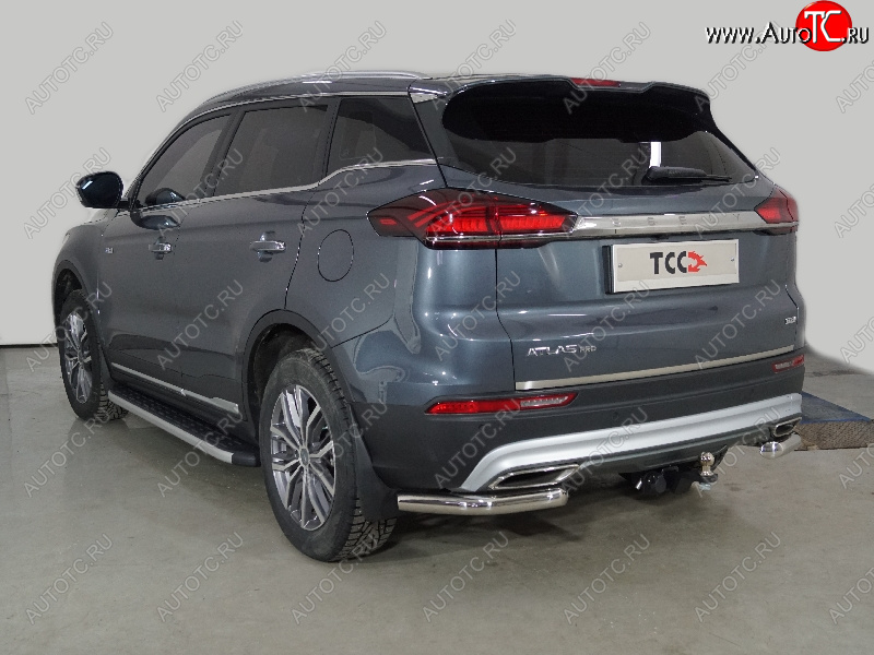 20 999 р. Защита задняя (уголки 60,3 мм) ТСС Тюнинг  Geely Atlas Pro  NL3 (2019-2024) (уголки)  с доставкой в г. Таганрог