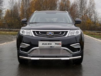 35 849 р. Защита переднего бампера нижняя с ДХО 60,3 мм ТСС Тюнинг  Geely Atlas  NL3 (2016-2022) (нержавейка)  с доставкой в г. Таганрог. Увеличить фотографию 1