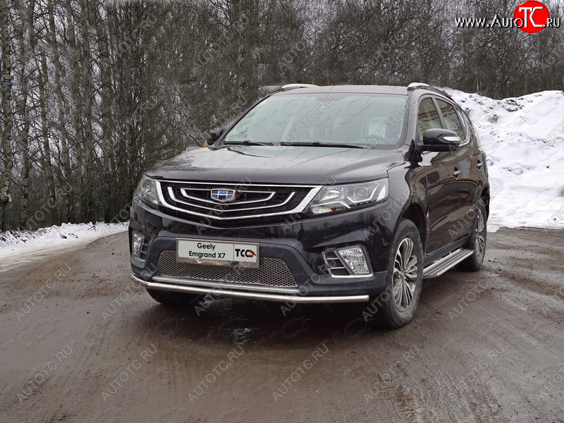 16 399 р. Защита переднего бампера нижняя 42,4 мм ТСС Тюнинг  Geely Emgrand X7 (2019-2021) 2-ой рестайлинг  с доставкой в г. Таганрог