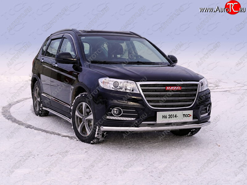 22 649 р. Защита переднего бампера нижняя d60,3 мм ТСС Тюнинг  Haval H6 (2013-2020) (нержавейка)  с доставкой в г. Таганрог