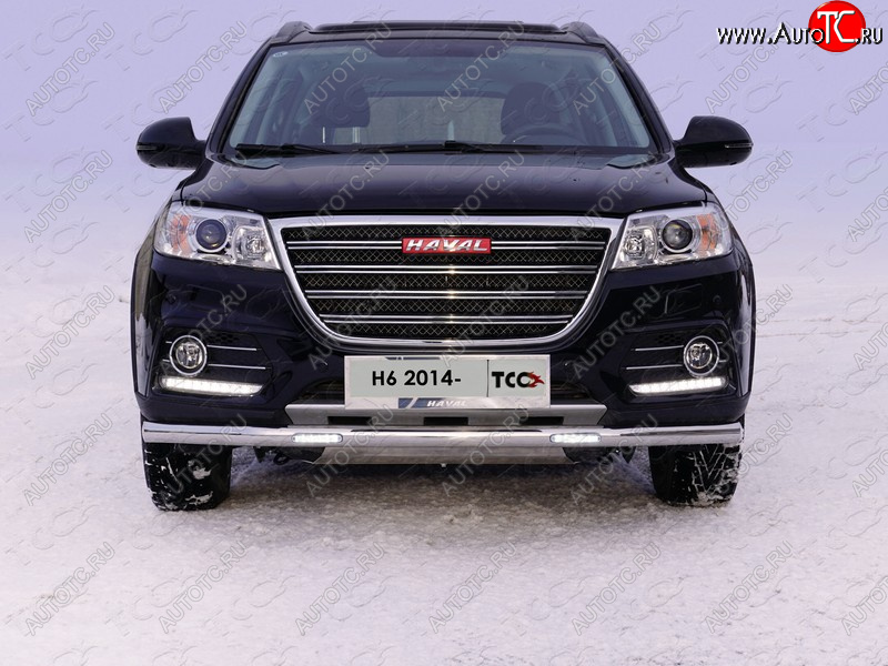 36 849 р. Защита переднего бампера нижняя (с ДХО) 60,3 мм Haval H6 (2013-2020) (нержавейка)  с доставкой в г. Таганрог