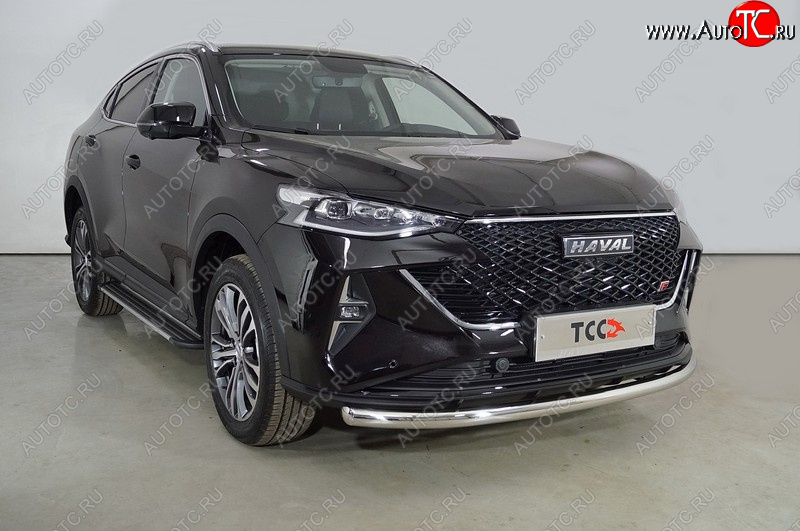 14 399 р. Защита переднего бампера нижняя d60,3 мм ТСС Тюнинг  Haval F7x (2022-2024)  рестайлинг (нержавейка)  с доставкой в г. Таганрог