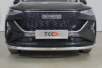 29 699 р. Защита переднего бампера нижняя с ДХО 60,3 мм ТСС Тюнинг  Haval F7 (2022-2024) рестайлинг (нержавейка)  с доставкой в г. Таганрог. Увеличить фотографию 1