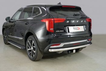 Защита задняя (нержавейка 60,3 мм) ТСС Тюнинг Haval (Хавал) Jolion (джолион) (2020-2024) дорестайлинг