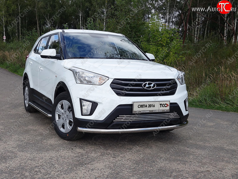 18 699 р. Защита переднего бампера нижняя d60,3 мм ТСС Тюнинг  Hyundai Creta  GS (2015-2019) дорестайлинг (нержавейка)  с доставкой в г. Таганрог