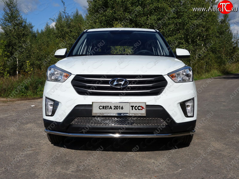 16 549 р. Защита переднего бампера нижняя d42,4 мм ТСС Тюнинг  Hyundai Creta  GS (2015-2019) дорестайлинг (нержавейка)  с доставкой в г. Таганрог