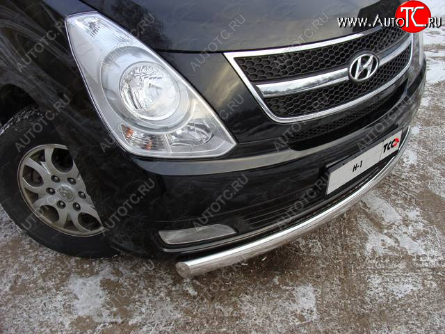 21 899 р. Защита переднего бампера нижняя 75*42 мм ТСС Тюнинг  Hyundai Starex/Grand Starex/H1  TQ (2014-2018) рестайлинг (нержавейка)  с доставкой в г. Таганрог