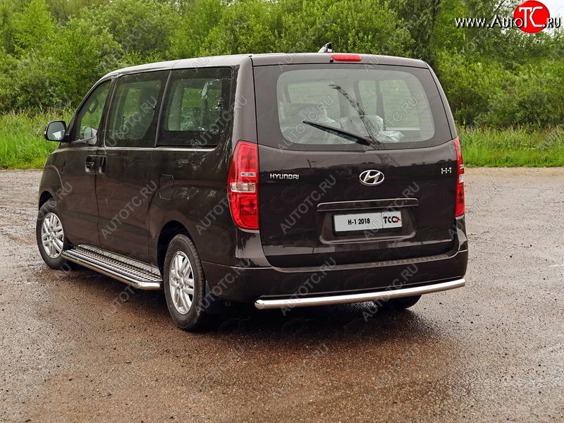 21 799 р. Защита задняя (центральная нержавейка 60,3 мм), ТСС Тюнинг  Hyundai Starex/Grand Starex/H1  TQ (2017-2022) 2-ой рестайлинг (центральная)  с доставкой в г. Таганрог