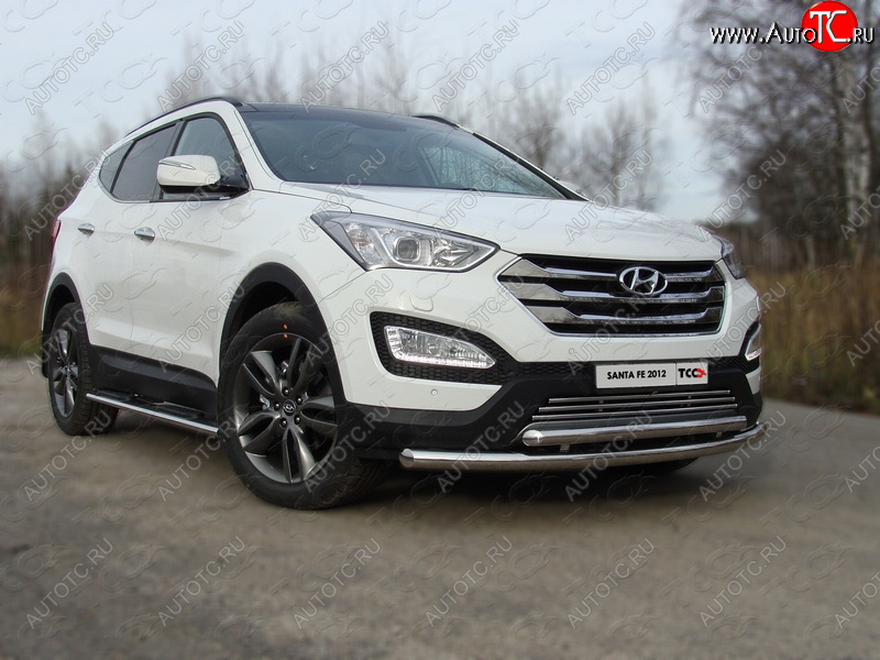 22 999 р. Защита переднего бампера нижняя d60,3*50,8 мм ТСС Тюнинг Hyundai Santa Fe DM дорестайлинг (2012-2016) (нержавейка)  с доставкой в г. Таганрог