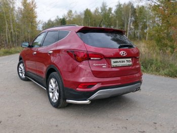 18 699 р. Защита заднего бампера (Premium, уголки, d60,3 мм) TCC  Hyundai Santa Fe  DM (2015-2019) рестайлинг  с доставкой в г. Таганрог. Увеличить фотографию 1