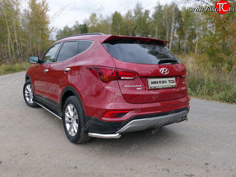 18 699 р. Защита заднего бампера (Premium, уголки, d60,3 мм) TCC  Hyundai Santa Fe  DM (2015-2019) рестайлинг  с доставкой в г. Таганрог