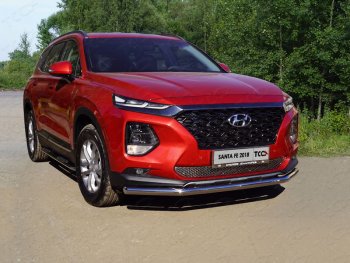 18 699 р. Защита переднего бампера нижняя d60,3 мм ТСС Тюнинг  Hyundai Santa Fe  TM (2018-2021) дорестайлинг (нержавейка)  с доставкой в г. Таганрог. Увеличить фотографию 1