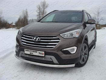 15 549 р. Защита переднего бампера нижняя d60,3 мм ТСС Тюнинг  Hyundai Grand Santa Fe  1 DM (2013-2016) дорестайлинг (нержавейка)  с доставкой в г. Таганрог. Увеличить фотографию 1