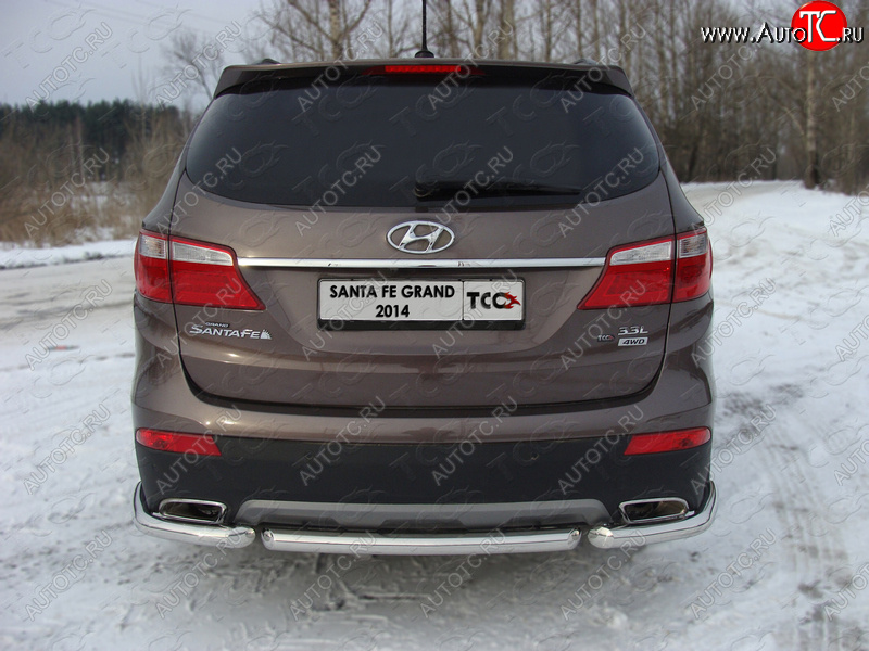 11 999 р. Защита задняя (нержавейка 60,3 мм) ТСС Тюнинг Hyundai Santa Fe DM дорестайлинг (2012-2016)  с доставкой в г. Таганрог