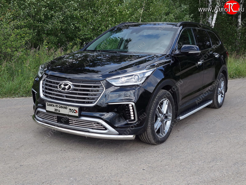 15 549 р. Защита переднего бампера нижняя d60,3 мм ТСС Тюнинг  Hyundai Grand Santa Fe  1 DM (2016-2018) рестайлинг (нержавейка)  с доставкой в г. Таганрог