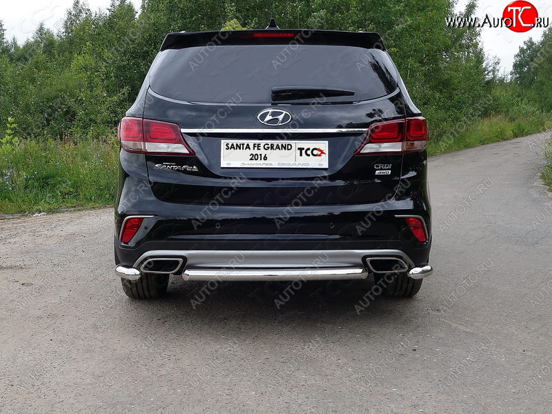 12 299 р. Защита задняя (центральная 60,3 мм) ТСС Тюнинг  Hyundai Santa Fe  DM (2015-2019) рестайлинг (центральная)  с доставкой в г. Таганрог