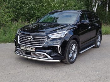 7 699 р. Декоративная вставка в бампер ТСС Тюнинг  Hyundai Grand Santa Fe  1 DM (2016-2018) рестайлинг (d 12 мм)  с доставкой в г. Таганрог. Увеличить фотографию 1