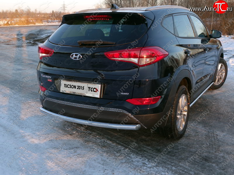 16 899 р. Защита задняя (нержавейка 60,3 мм) ТСС Тюнинг  Hyundai Tucson  TL (2015-2018) дорестайлинг  с доставкой в г. Таганрог