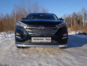 5 449 р. Декоративная вставка в бампер ТСС Тюнинг  Hyundai Tucson  TL (2015-2018) дорестайлинг (d 12 мм)  с доставкой в г. Таганрог. Увеличить фотографию 1