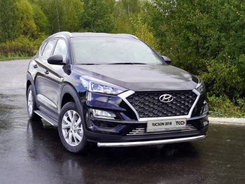 Защита переднего бампера нижняя d60,3 мм ТСС Тюнинг Hyundai Tucson TL рестайлинг (2018-2021)  (нержавейка)