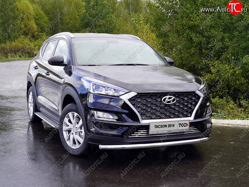 18 699 р. Защита переднего бампера нижняя d60,3 мм ТСС Тюнинг  Hyundai Tucson  TL (2018-2021) рестайлинг (нержавейка)  с доставкой в г. Таганрог