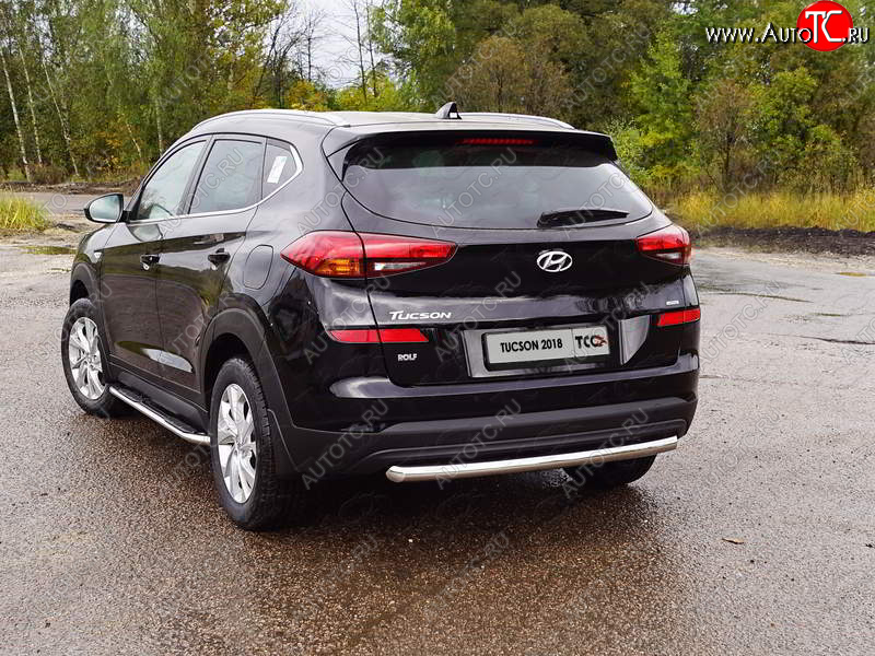 16 549 р. Защита задняя (нержавейка 60,3 мм) ТСС Тюнинг  Hyundai Tucson  TL (2018-2021) рестайлинг  с доставкой в г. Таганрог