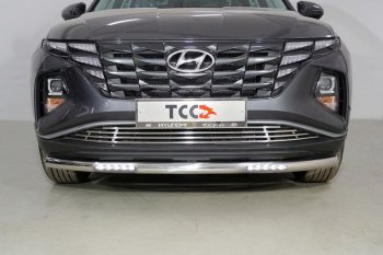 38 999 р. Защита переднего бампера нижняя с ДХО 60,3 мм ТСС Тюнинг  Hyundai Tucson  NX4 (2020-2022) (нержавейка)  с доставкой в г. Таганрог. Увеличить фотографию 1