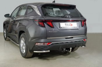 13 349 р. Защита заднего бампера (уголки, d42,4 мм) TCC Hyundai Tucson NX4 (2020-2022)  с доставкой в г. Таганрог. Увеличить фотографию 1