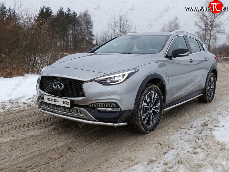 19 999 р. Защита порогов труба d42,4 мм ТСС Тюнинг INFINITI QX30 H15E (2016-2020) (серые)  с доставкой в г. Таганрог