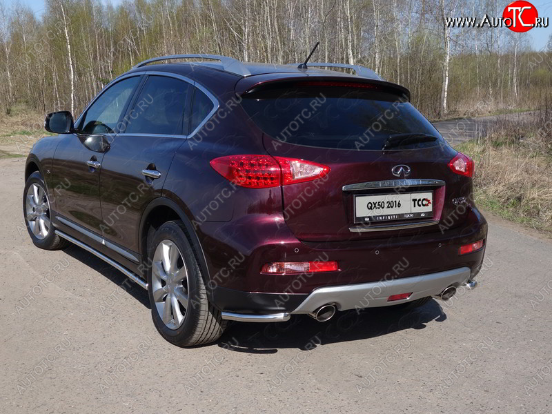 13 999 р. Защита заднего бампера (уголки, d42,4 мм) TCC INFINITI Qx50 J50 рестайлинг (2015-2018)  с доставкой в г. Таганрог