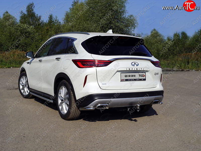 10 799 р. Защита заднего бампера (уголки, d42,4 мм) TCC INFINITI Qx50 J55 (2017-2022)  с доставкой в г. Таганрог