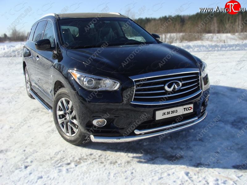 27 999 р. Защита переднего бампера нижняя d76,1*50,8 мм ТСС Тюнинг INFINITI QX60 L50 дорестайлинг (2013-2016) (нержавейка)  с доставкой в г. Таганрог