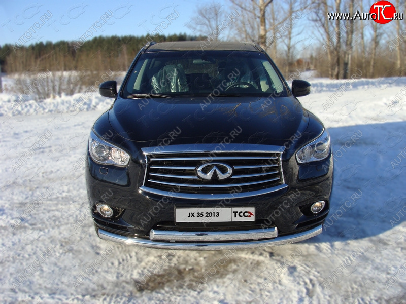 30 999 р. Защита переднего бампера нижняя d76,1*75 мм ТСС Тюнинг INFINITI QX60 L50 дорестайлинг (2013-2016) (нержавейка)  с доставкой в г. Таганрог