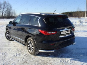 23 549 р. Защита задняя (уголки, нержавейка 76,1 мм) ТСС Тюнинг  INFINITI QX60  L50 (2013-2016) дорестайлинг  с доставкой в г. Таганрог. Увеличить фотографию 1