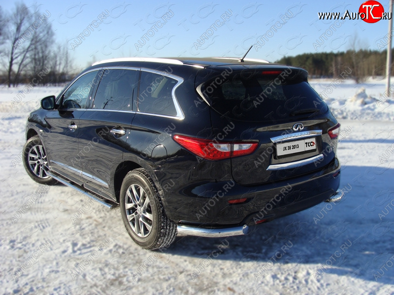 23 549 р. Защита задняя (уголки, нержавейка 76,1 мм) ТСС Тюнинг  INFINITI QX60  L50 (2013-2016) дорестайлинг  с доставкой в г. Таганрог