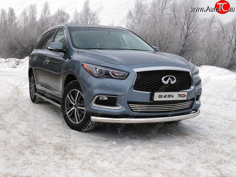 22 999 р. Защита переднего бампера нижняя d76,1 мм ТСС Тюнинг INFINITI QX60 L50 рестайлинг (2016-2021) (нержавейка)  с доставкой в г. Таганрог