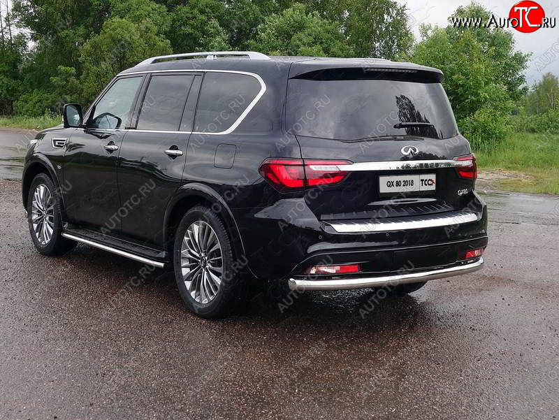 23 999 р. Защита задняя (нержавейка 76,1 мм) ТСС Тюнинг INFINITI QX80 Z62 2-ой рестайлинг (2018-2024)  с доставкой в г. Таганрог