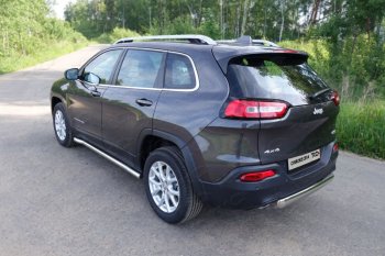 24 949 р. Защита порогов труба d60,3 мм ТСС Тюнинг  Jeep Cherokee  KL (2014-2017) дорестайлинг (серые)  с доставкой в г. Таганрог. Увеличить фотографию 1