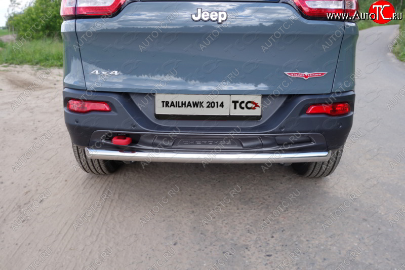 16 549 р. Защита задняя (Trailhawk, нержавейка 60,3 мм) ТСС Тюнинг  Jeep Cherokee  KL (2014-2017) дорестайлинг  с доставкой в г. Таганрог