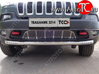 38 949 р. Защита переднего бампера (Trailhawk, 60,3 мм ДХО) ТСС Тюнинг  Jeep Cherokee  KL (2014-2017) дорестайлинг (нержавейка)  с доставкой в г. Таганрог