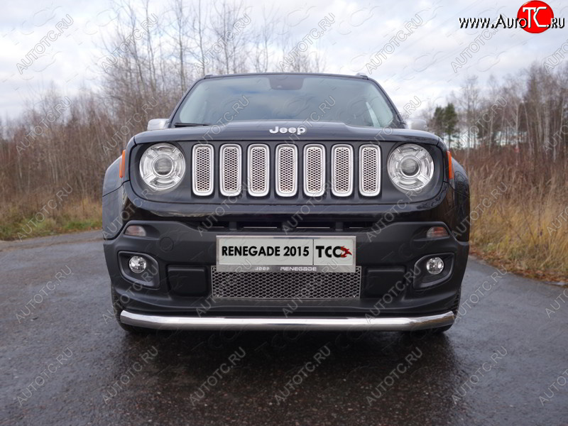 19 999 р. Защита переднего бампера нижняя d60,3 мм ТСС Тюнинг  Jeep Renegade (2014-2018) дорестайлинг (нержавейка)  с доставкой в г. Таганрог